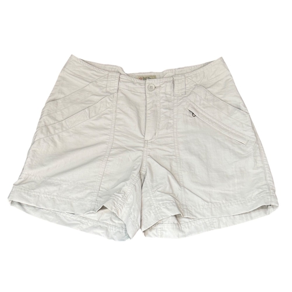 Royal Robbins Womens Khaki Supplex Nylon Utility Hiking Cargo Shorts Size 4